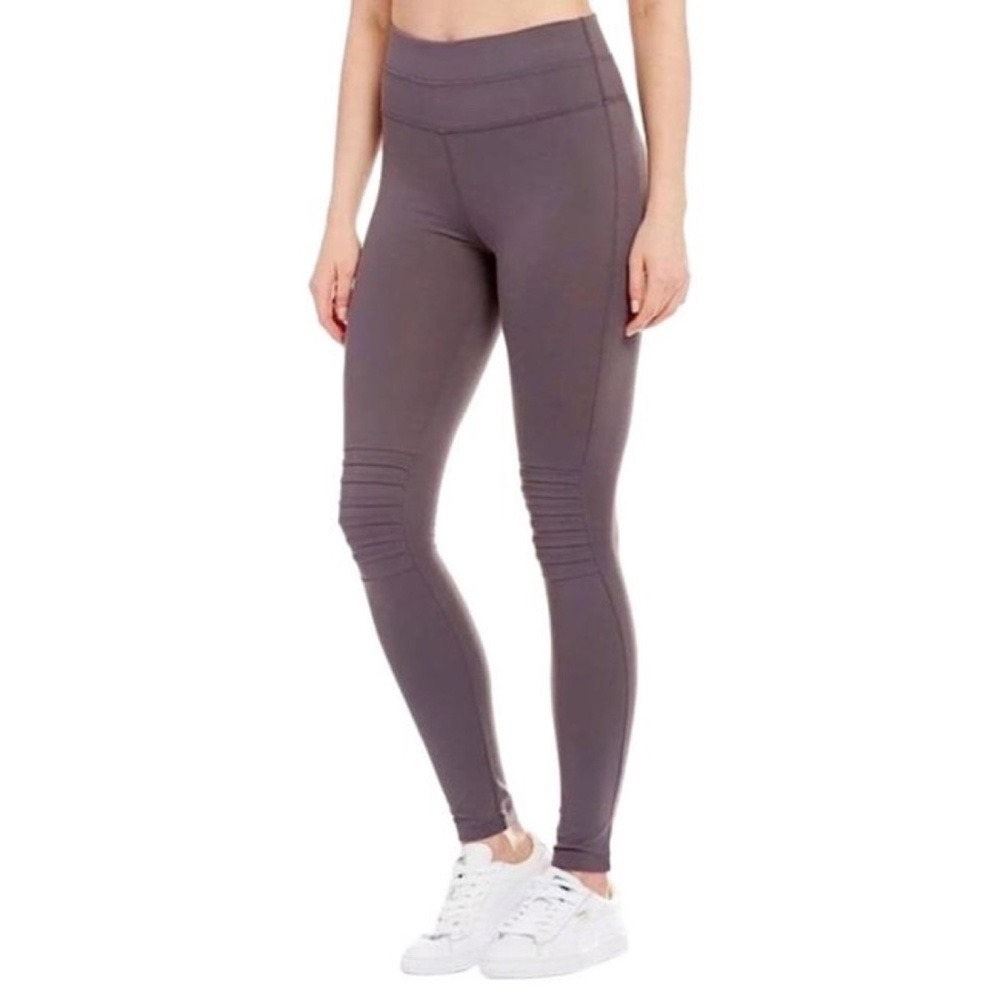 FP Movement Moto Leggings Womens XS Dark Mauve Excellent Pintuck Ribbed Yoga